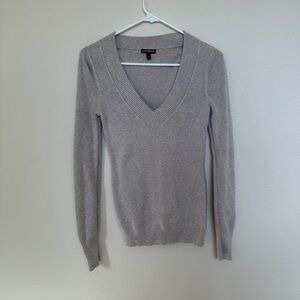 Gray V-Neck Women's Sweater
